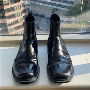 PRADA LEATHER CHELSEA BOOTS